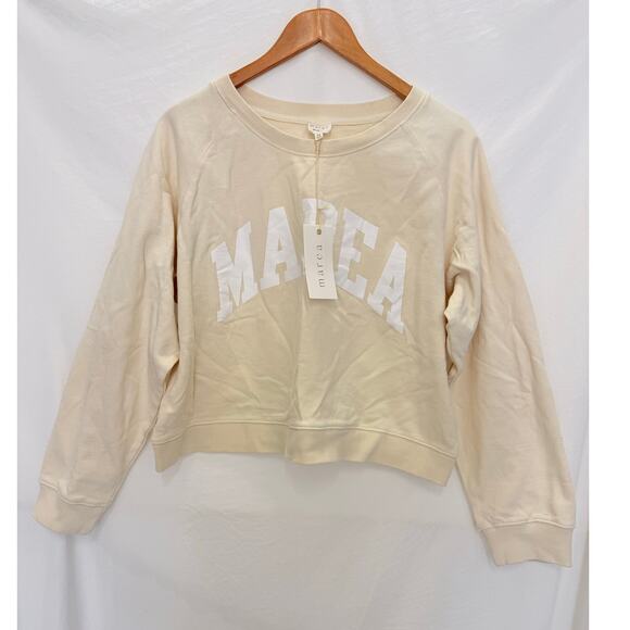 MAREA by Liz Joy NEW Oyster Cropped Pullover Sweater Medium Fisherman Summer - Picture 3 of 6